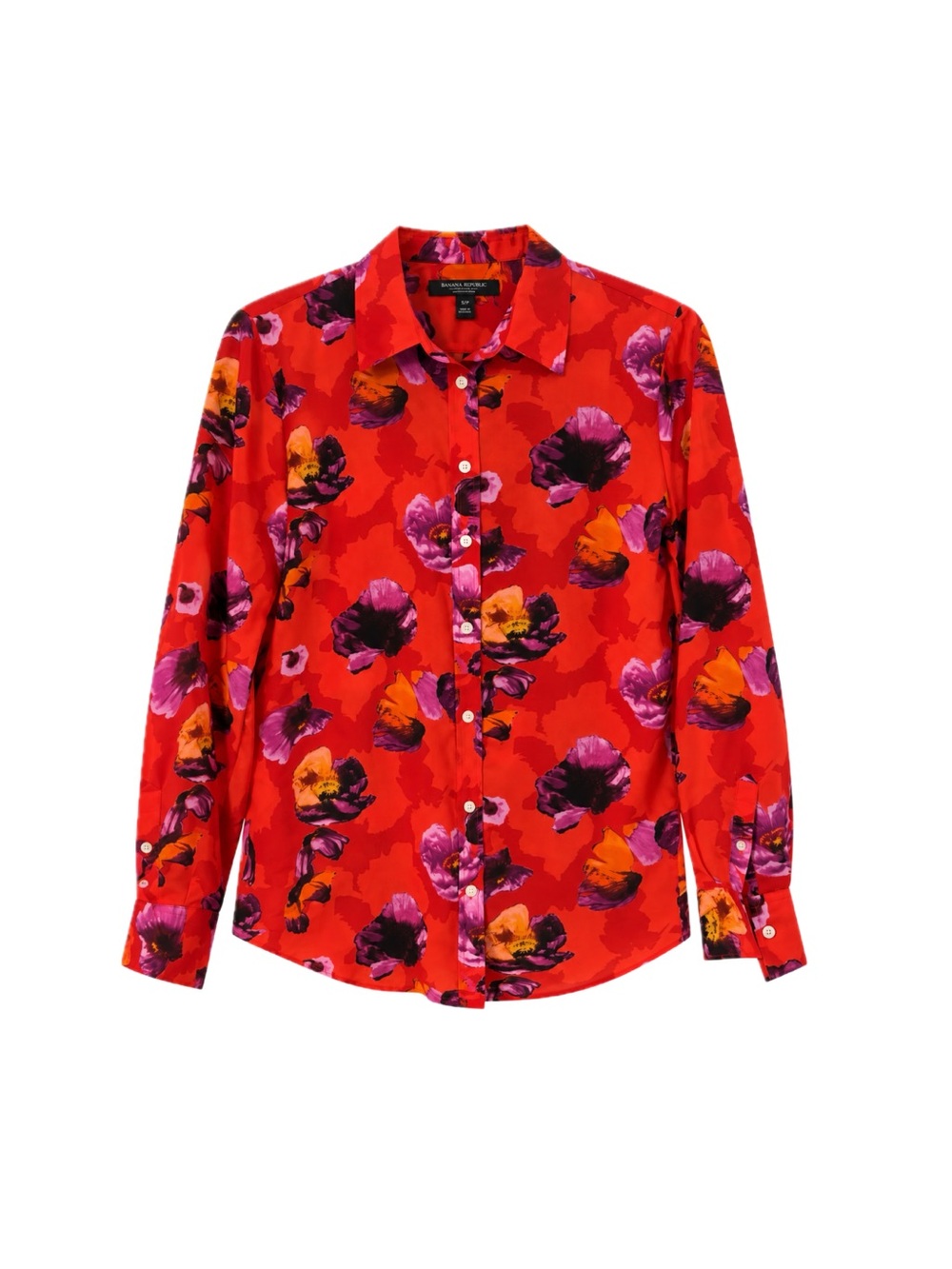 Banana Republic Dillon Shirt - Red Floral Print, Size S